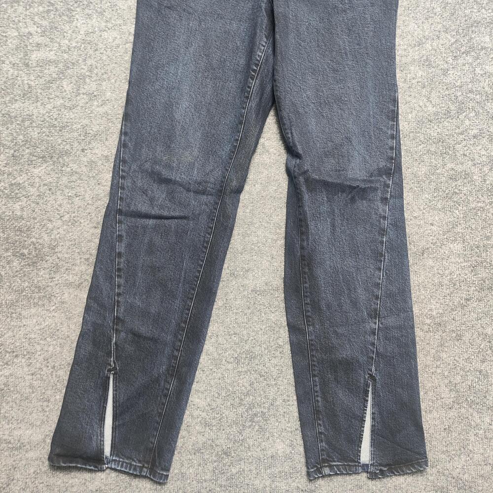 Good American Good Boy Straight Jeans Womens 8/29 Blue High Rise Slit Denim - Picture 2 of 13